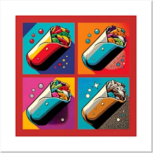 Vibrant Pop Burritos Art - Mexican Cuisine Posters and Art